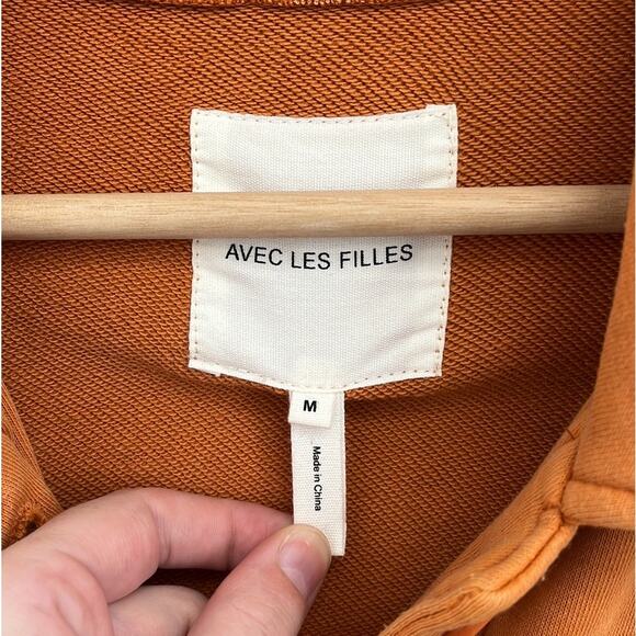 Avec Les Filles Oversized Shirt Jacket Shacket Cozy Patch Pockets Orange - Med - Picture 7 of 14